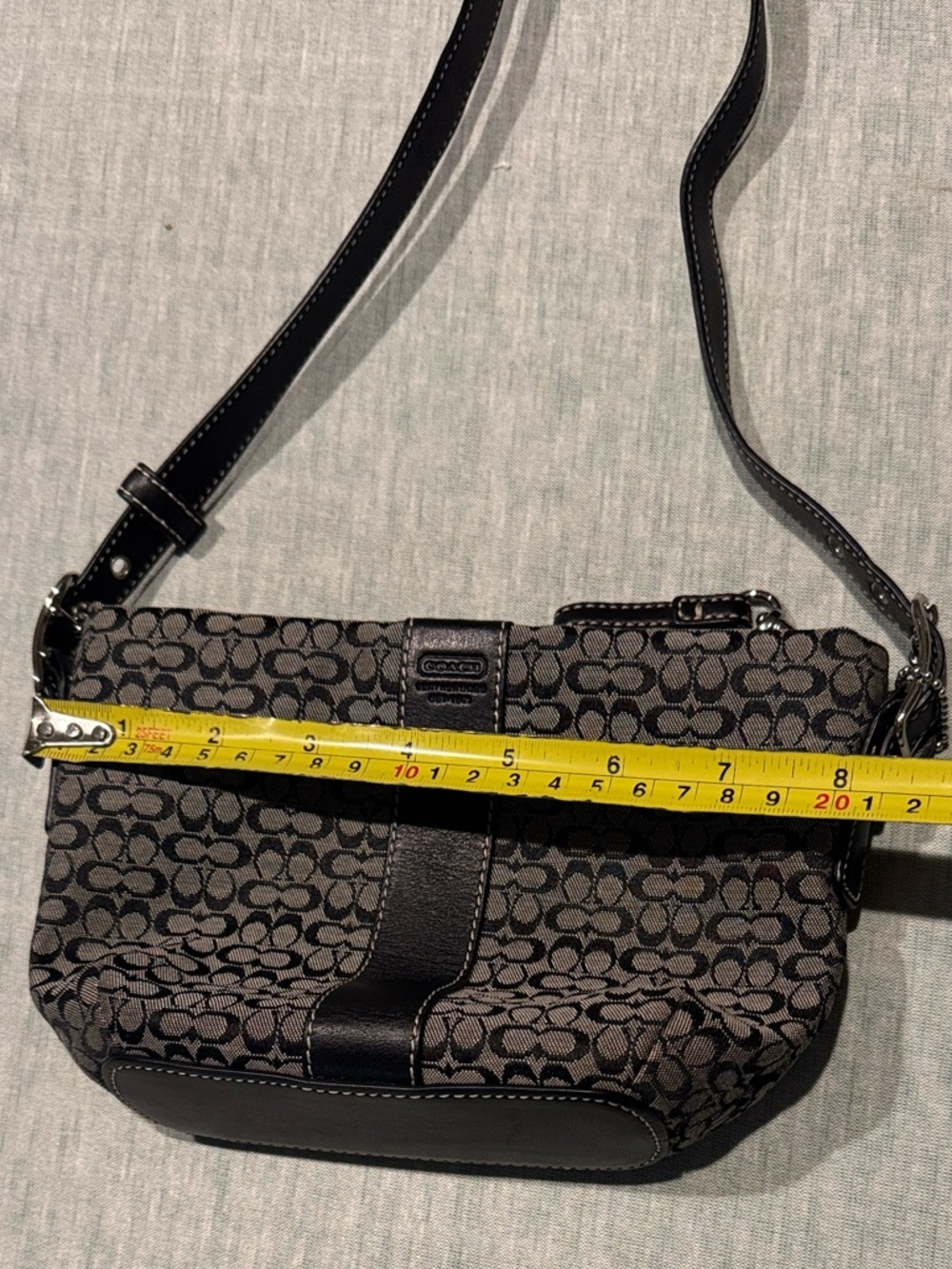 Coach Black and Gray Signature Jacquard Crossbody - Picture 12 of 13